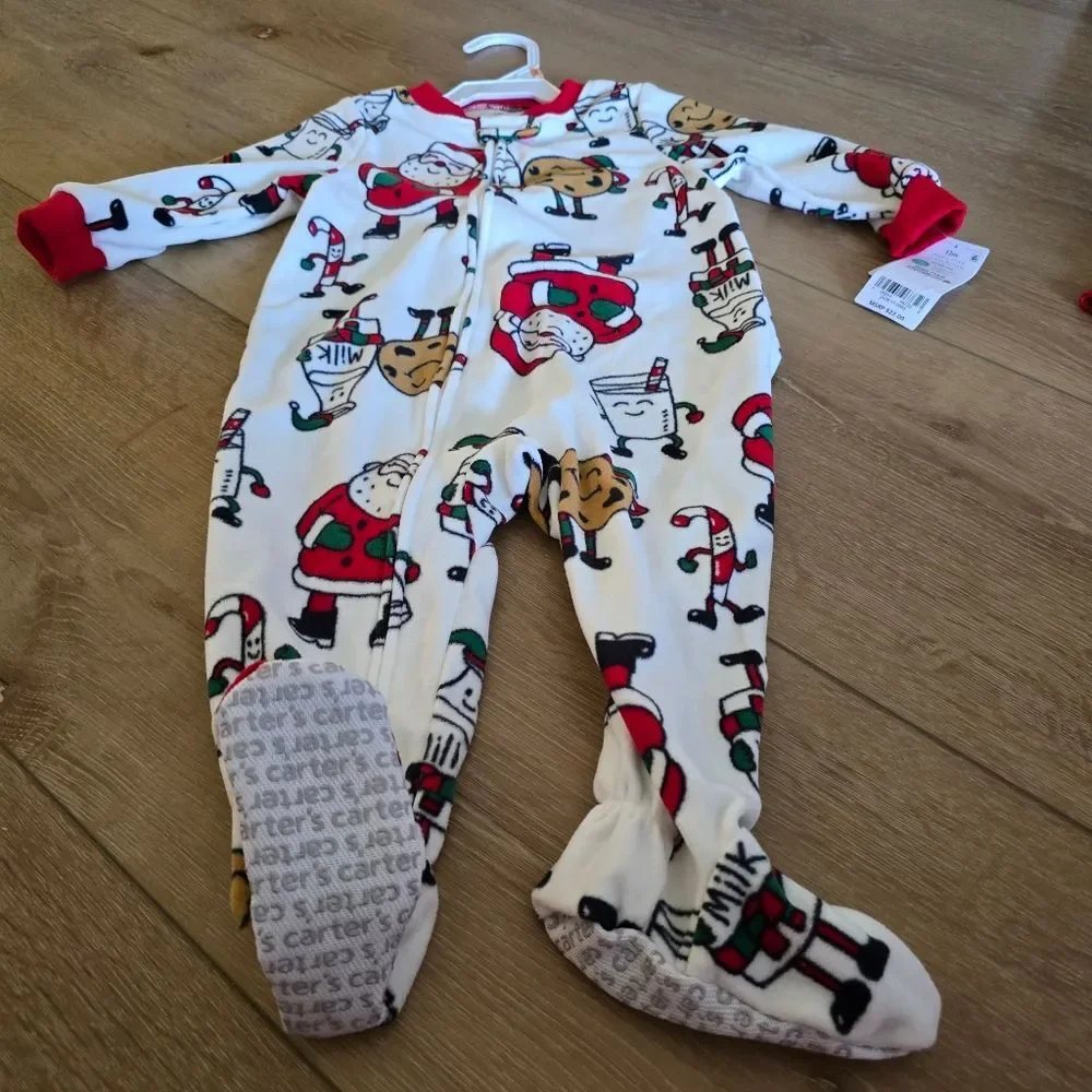 NWT Carter’s Santa, Cookies & Milk Pajama Set